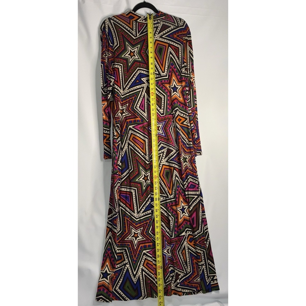 Farm Rio Mystic Trip Jersey Dress Multicolor Star Print Long Sleeve Maxi NWT XL - Picture 6 of 8